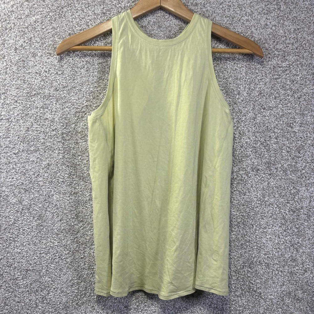 Lululemon Tank Top Womens 2 Green Love Pleated Pima Cotton Yoga Running Shirt